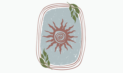 Abstract sun painting for apparel, stickers, posters, background and others. 