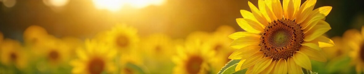 Obraz premium Vibrant Sunflower Basking in Golden Sunlight A Stunning Summer Blossom Radiating Warmth and Energy