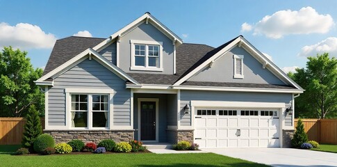 Nearly Completed Dream Home Exterior Showcase of Craftsmanship, Ready for New Owners