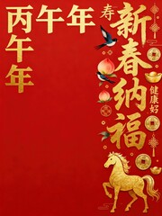 Auspicious Horses Bring Blessings for the traditional Chinese New Year background