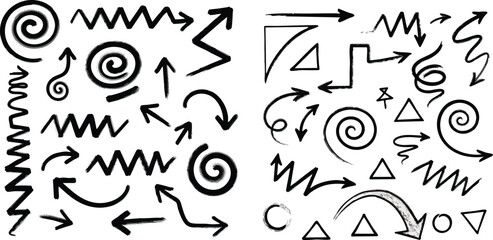 Fototapeta premium HandDrawn Arrow Collection Directional Graphics and Design Elements.