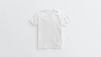 Fototapeta premium Blank white shirt mock up template, front view, isolated on white background, plain t-shirt mockup. Tee sweater sweatshirt design presentation for print. 