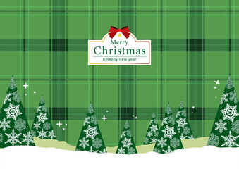 チェック柄のクリスマス背景素材