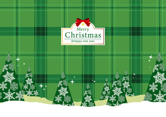 チェック柄のクリスマス背景素材