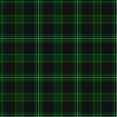 White, Black, Green Tartan Weave Pattern - Tile
