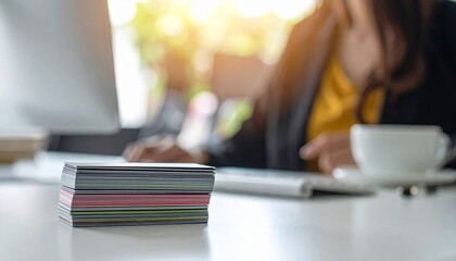 Office Workspace: The scene captures the essence of a modern workspace with a focus on productivity.