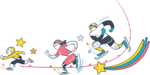 家族で駆け抜けるスピードスケートリンク　冬の流星とともに走る親子の挑戦
