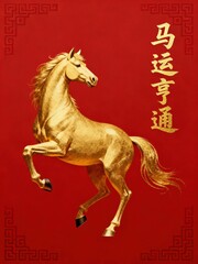 Auspicious Horses Bring Blessings for the traditional Chinese New Year background