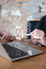 Artificial intelligence technology ai digital innovation image generation chatbot business...