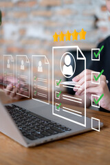 Human resource HR management recruitment connection global job career business corporate concept