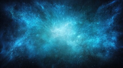 Naklejka premium Abstract Turquoise Nebula Space Background