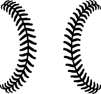 Baseball stitching silhouette. This image shows the silhouette of baseball stitching, which is the pattern of stitches found on a baseball. Vector clipart illustration design
