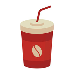 Takeaway coffee icon with flat style. Simple takeaway coffee cup vector