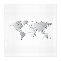 Minimalist Global World Map Vector Design