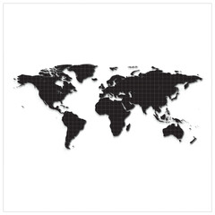 Minimalist Global World Map Vector Design