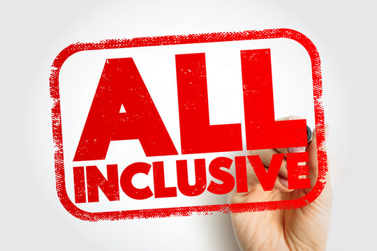 All Inclusive text stamp, concept background