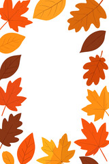 Obraz premium Autumn falling leaves creating seasonal frame banner
