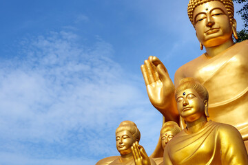 Golden Buddha statue statue big Buddha and sky
