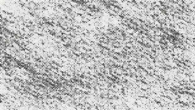 Black and white halftone pattern with distressed grunge texture, vintage retro style. Ideal as an artistic overlay, background for digital design, comic book effects, or print.