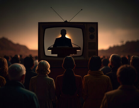 Political propaganda and mass influence concept