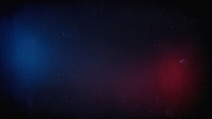 Abstract dark textured background with blue and red cinematic light leaks and film grain. Ideal for retro designs, cyberpunk themes, video overlays, and photography effects.