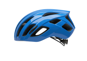 Isolated blue bicycle helmet for safety, cycling gear for outdoor recreation and protection