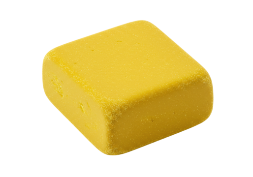 Isolated yellow eraser square block; office supply item for correcting mistakes on paper