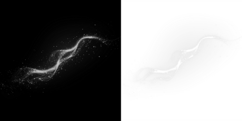 Abstract glitter trail image featuring a sparkling, flowing wave effect. Ideal for creative projects requiring a dazzling PNG overlay on a transparent background.