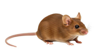 Isolated house mouse looking at the camera standing on its four paws curiously outdoor