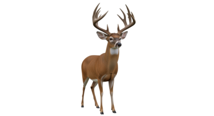 Isolated Majestic Deer Standing Proudly, Antlers Held High in the Forest, a symbol of strength