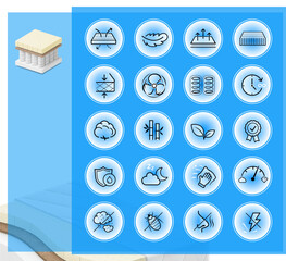 Mattress for sleeping icon set. The outline icons are well scalable and editable. Contrasting elements are good for different backgrounds. EPS10.	