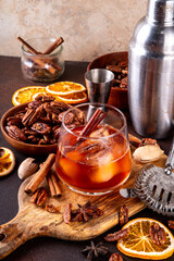 Autumn winter bourbon pecan pie strong alcohol drink