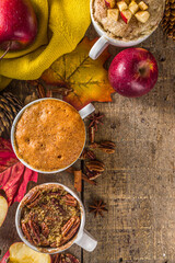 Traditional Autumn Cakes in Microwave Mug Pies