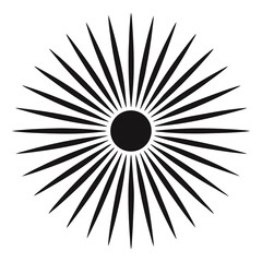 Sunbeam Rays vector clean black silhouette design white background