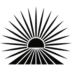 Sunbeam Rays vector clean black silhouette design white background