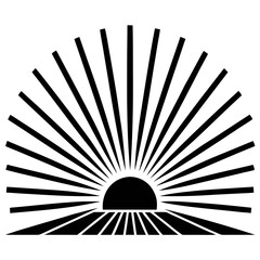 Sunbeam Rays vector clean black silhouette design white background