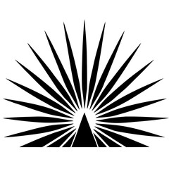 Sunbeam Rays vector clean black silhouette design white background