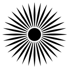 Sunbeam Rays vector clean black silhouette design white background