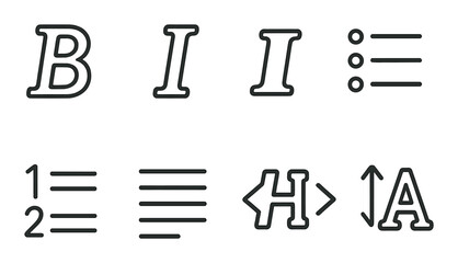 Text alignment and formatting icons on olive green background