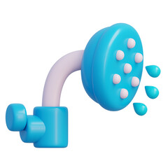 Shower head with water droplets