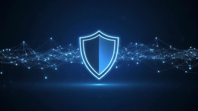 shield on blue background