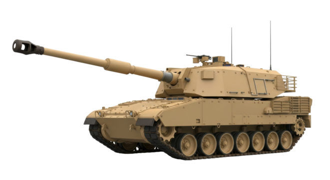 Isolated main battle tank, heavy army combat vehicle, military armored fighting machine