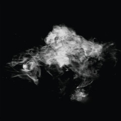 Light flowing smoke isolated on black background.	