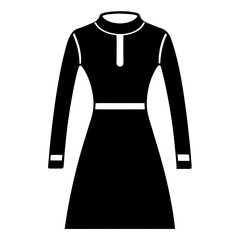 Sweater dress vector clean black silhouette design white background