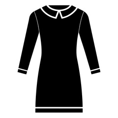 Sweater dress vector clean black silhouette design white background