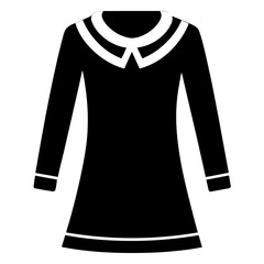Sweater dress vector clean black silhouette design white background