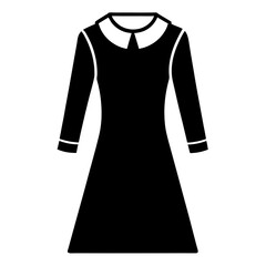 Sweater dress vector clean black silhouette design white background