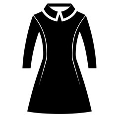 Sweater dress vector clean black silhouette design white background
