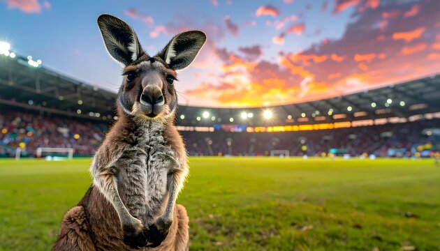 Curious Kangaroo at Sunset Stadium