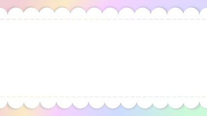 A cute and pop frame with a rainbow background and lace